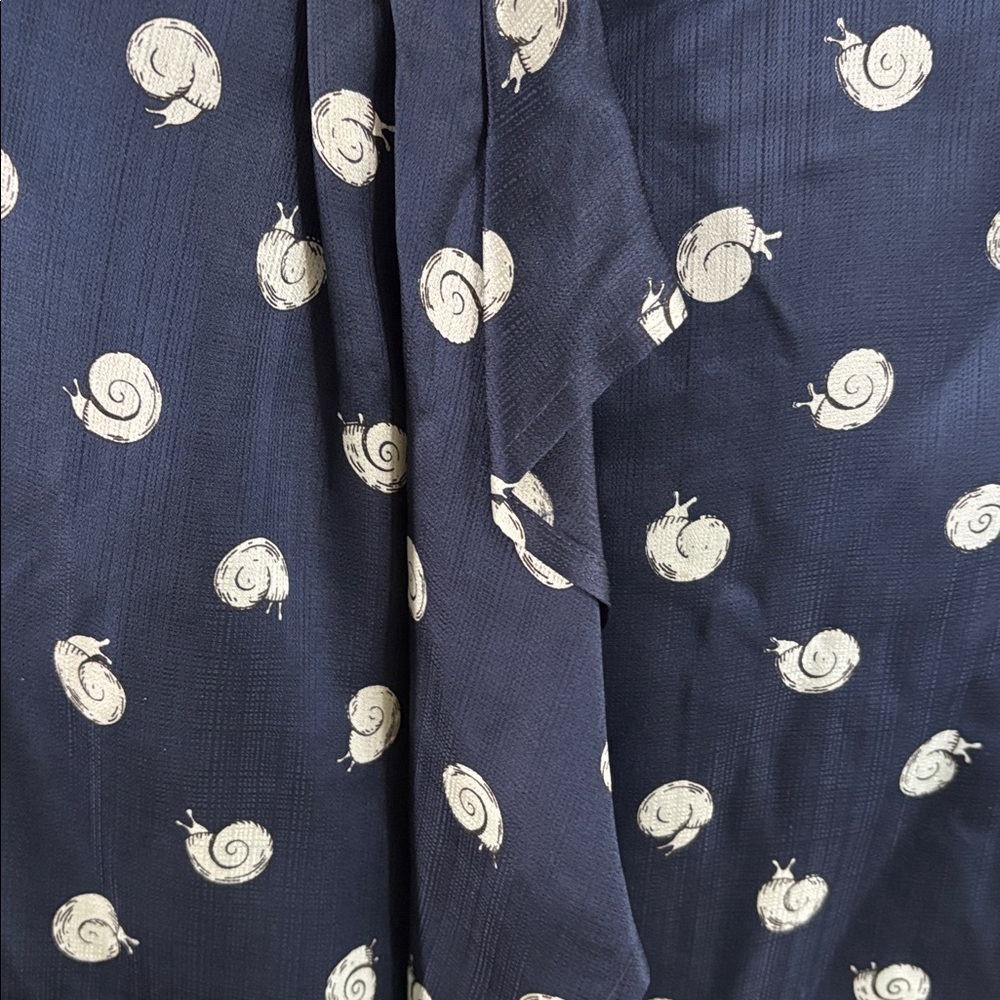 ANTHROPOLOGIE Navy Snail Print Sleeveless Top - Picture 7 of 11